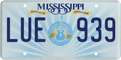 MS license plate LUE939