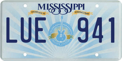 MS license plate LUE941
