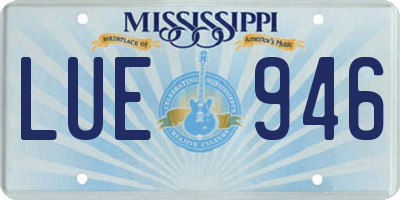 MS license plate LUE946
