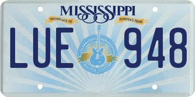 MS license plate LUE948
