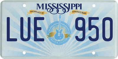 MS license plate LUE950