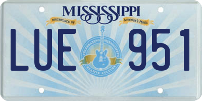 MS license plate LUE951