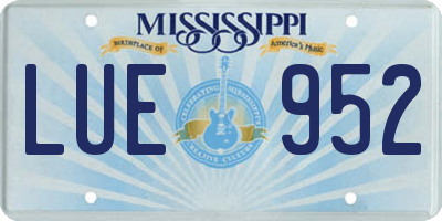 MS license plate LUE952