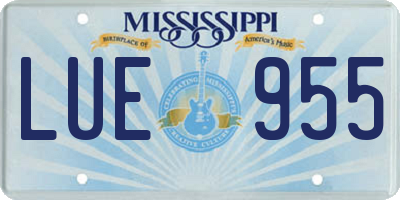 MS license plate LUE955