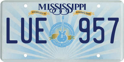 MS license plate LUE957