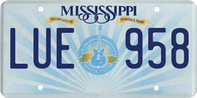 MS license plate LUE958