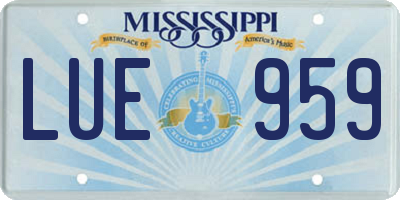 MS license plate LUE959