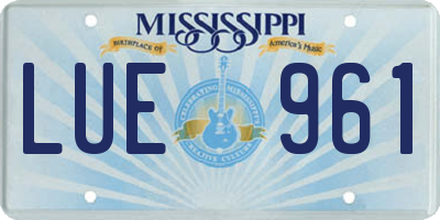 MS license plate LUE961