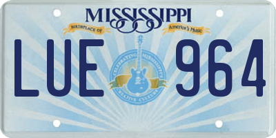 MS license plate LUE964