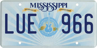 MS license plate LUE966