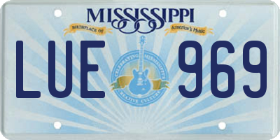 MS license plate LUE969
