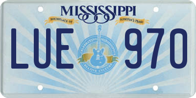 MS license plate LUE970
