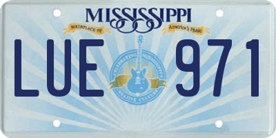 MS license plate LUE971