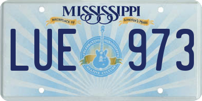 MS license plate LUE973