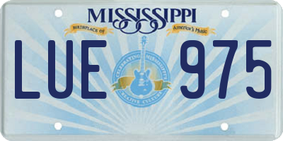 MS license plate LUE975
