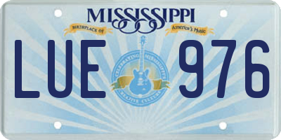 MS license plate LUE976