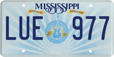 MS license plate LUE977