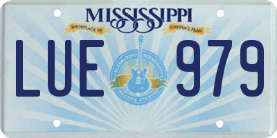 MS license plate LUE979
