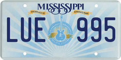 MS license plate LUE995