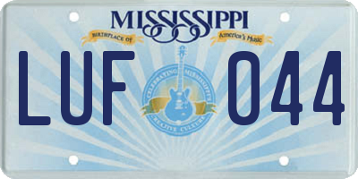MS license plate LUF044
