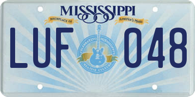 MS license plate LUF048