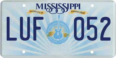MS license plate LUF052