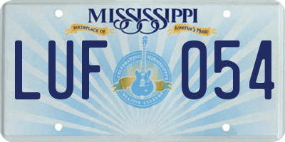 MS license plate LUF054