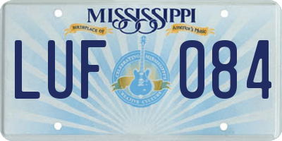 MS license plate LUF084