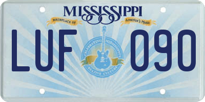 MS license plate LUF090
