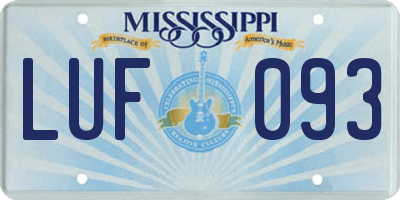 MS license plate LUF093