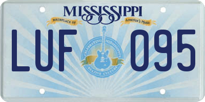 MS license plate LUF095