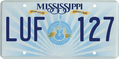 MS license plate LUF127