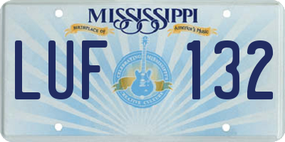 MS license plate LUF132