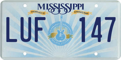 MS license plate LUF147