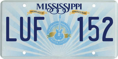 MS license plate LUF152