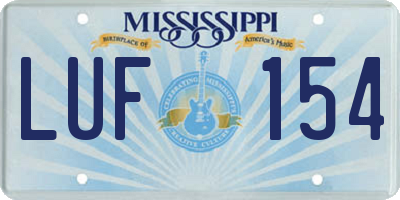 MS license plate LUF154
