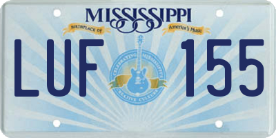 MS license plate LUF155