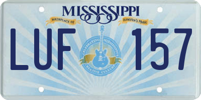 MS license plate LUF157