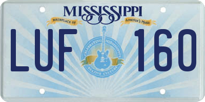 MS license plate LUF160