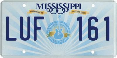 MS license plate LUF161
