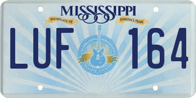 MS license plate LUF164