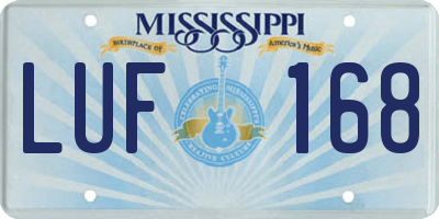 MS license plate LUF168