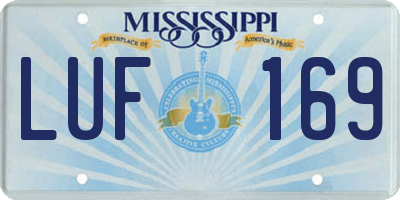 MS license plate LUF169