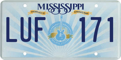 MS license plate LUF171