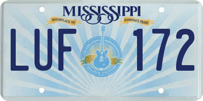 MS license plate LUF172