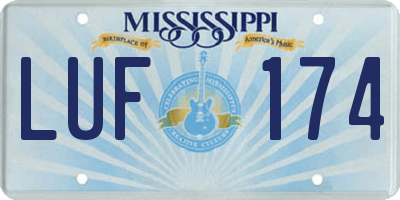 MS license plate LUF174