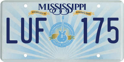 MS license plate LUF175