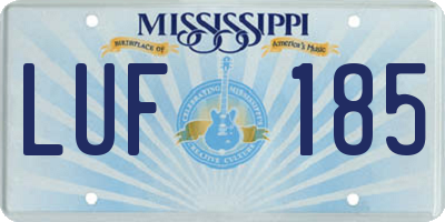 MS license plate LUF185