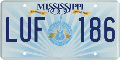 MS license plate LUF186