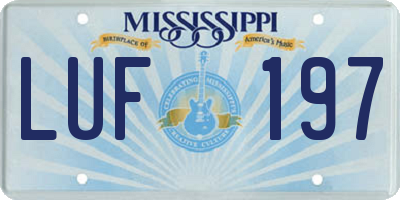 MS license plate LUF197